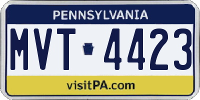 PA license plate MVT4423