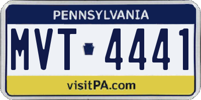 PA license plate MVT4441