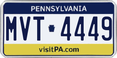 PA license plate MVT4449