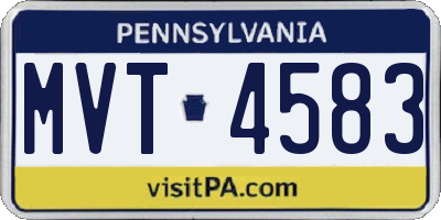 PA license plate MVT4583