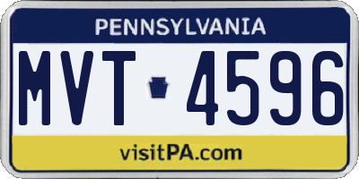 PA license plate MVT4596