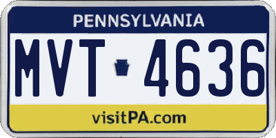 PA license plate MVT4636