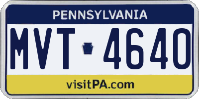 PA license plate MVT4640