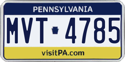 PA license plate MVT4785