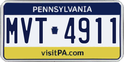 PA license plate MVT4911