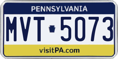 PA license plate MVT5073