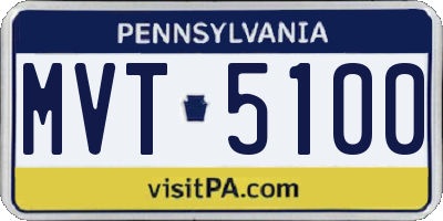PA license plate MVT5100