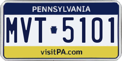 PA license plate MVT5101