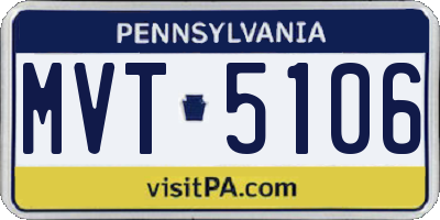 PA license plate MVT5106