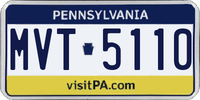 PA license plate MVT5110