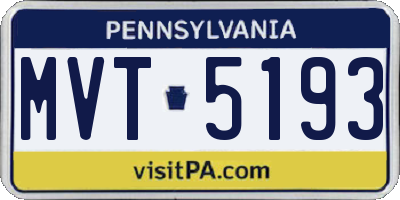PA license plate MVT5193
