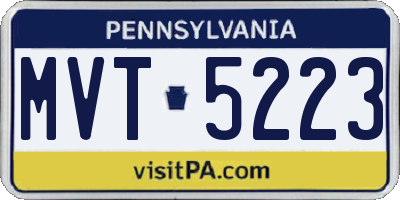 PA license plate MVT5223