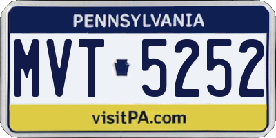 PA license plate MVT5252