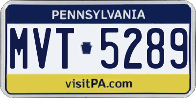 PA license plate MVT5289