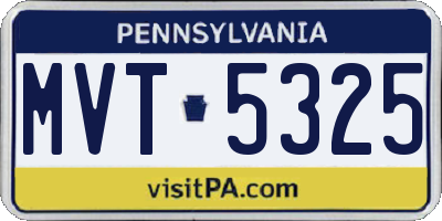 PA license plate MVT5325