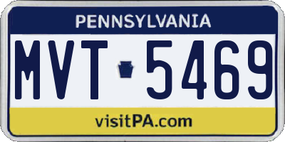 PA license plate MVT5469