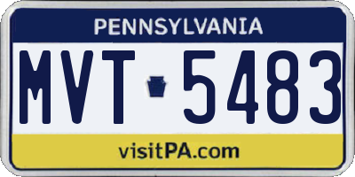 PA license plate MVT5483