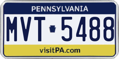 PA license plate MVT5488