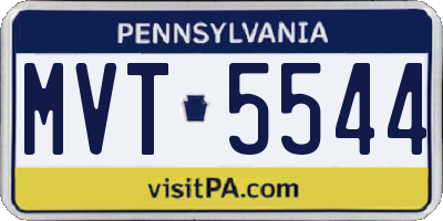 PA license plate MVT5544