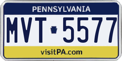 PA license plate MVT5577