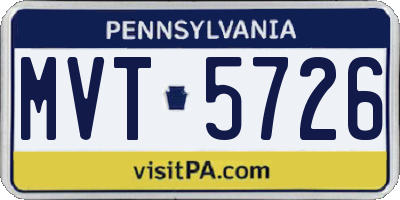 PA license plate MVT5726