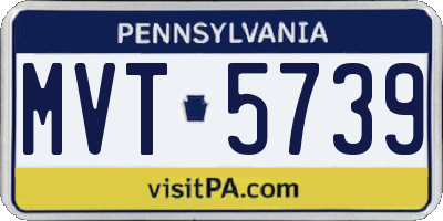 PA license plate MVT5739