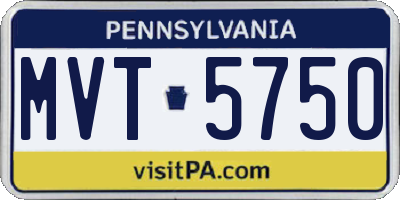 PA license plate MVT5750