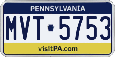 PA license plate MVT5753