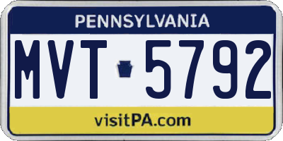 PA license plate MVT5792