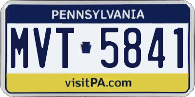 PA license plate MVT5841