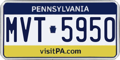 PA license plate MVT5950
