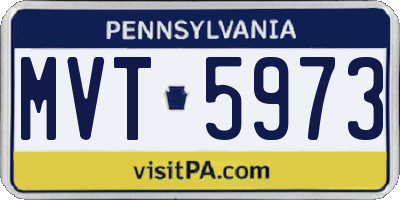 PA license plate MVT5973