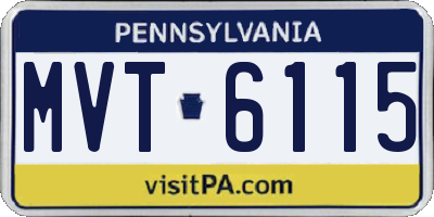 PA license plate MVT6115