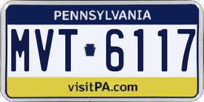 PA license plate MVT6117