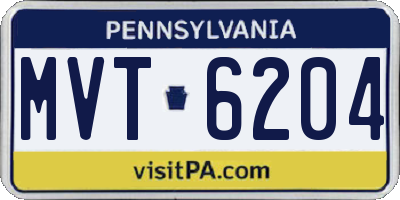 PA license plate MVT6204