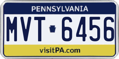 PA license plate MVT6456