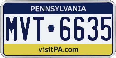 PA license plate MVT6635
