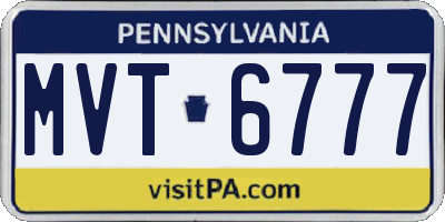 PA license plate MVT6777