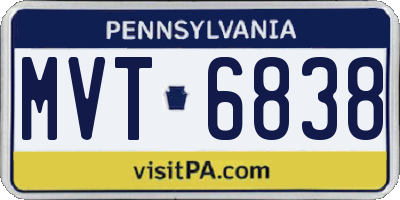PA license plate MVT6838