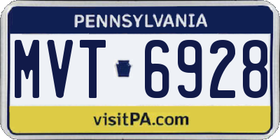 PA license plate MVT6928