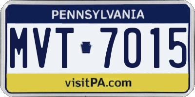 PA license plate MVT7015