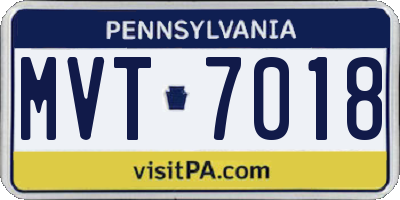 PA license plate MVT7018