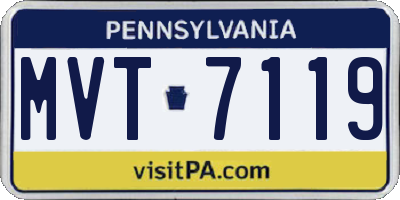 PA license plate MVT7119