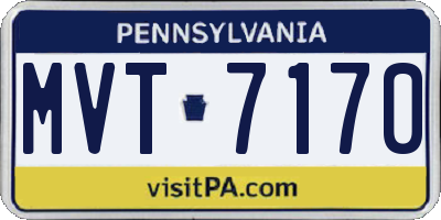 PA license plate MVT7170