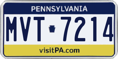 PA license plate MVT7214
