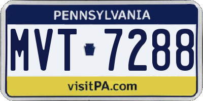 PA license plate MVT7288