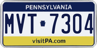 PA license plate MVT7304
