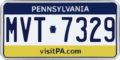PA license plate MVT7329
