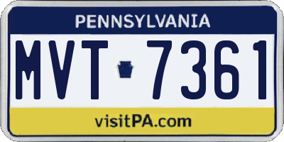 PA license plate MVT7361