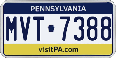 PA license plate MVT7388